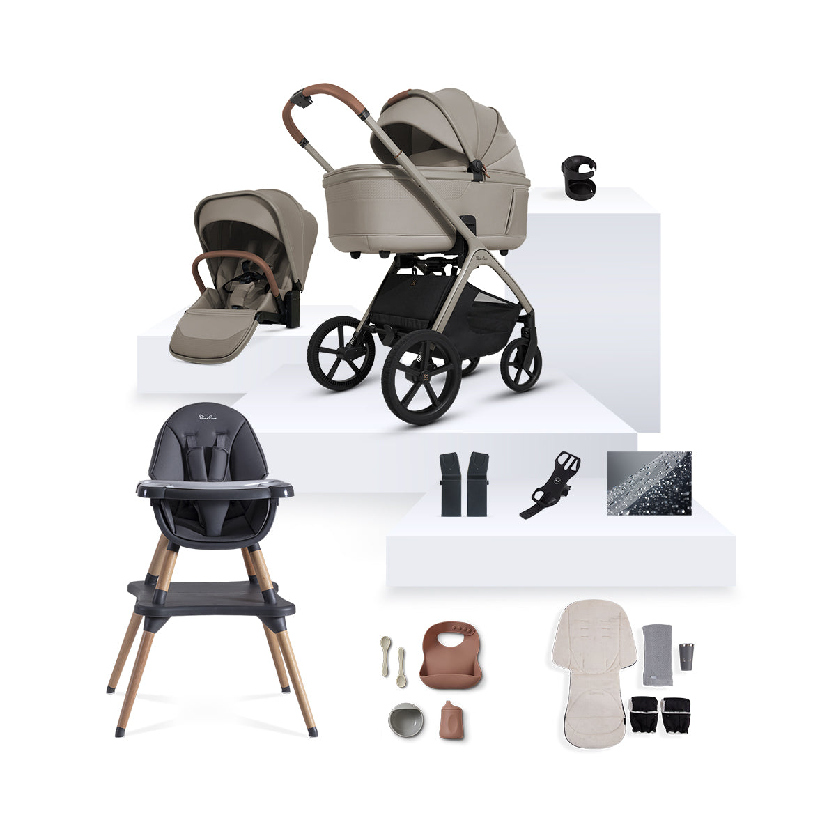 Cove Newborn Gift Set | 10-Piece Bundle with Multi-Terrain Wheels and Reversible Seat 0