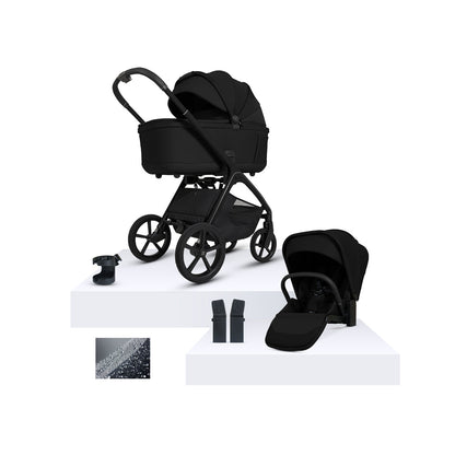 Cove Onyx Travel Stroller | Multi-Terrain, Reversible Seat, Carrycot Included 0