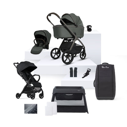 Cove Pewter Baby Travel System | 12-Piece Multi-Terrain Bundle with Pushchair and Accessories 0