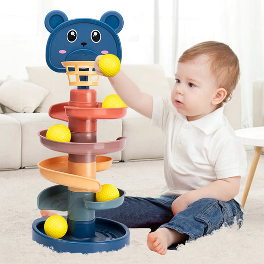 Roll & Stack Tower™ – Leuk Educatief Babyspeelgoed