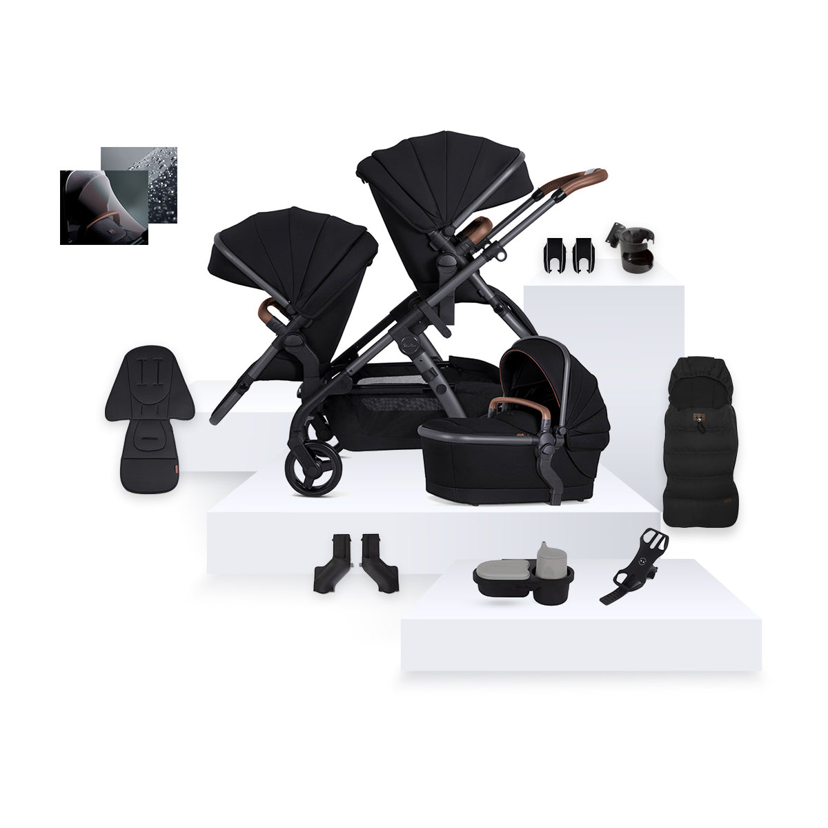 Waverly 3 Licorice Bundle | Versatile 13-Piece Stroller System 0