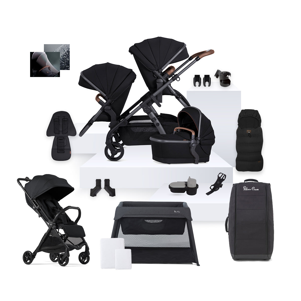 Waverly Travel System | Versatile 19-Piece Stroller Bundle with Vegan Leather Accents 0