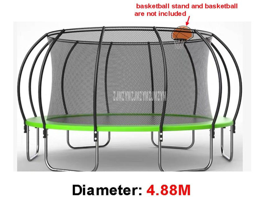 16 Feet Outdoor Trampoline With High Protective Net Safety Supper Large Commercial Kindergarten Bouncing Bed For Kids