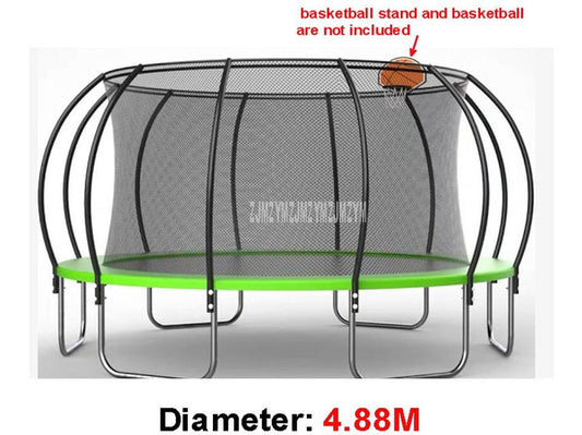 16 Feet Outdoor Trampoline With High Protective Net Safety Supper Large Commercial Kindergarten Bouncing Bed For Kids