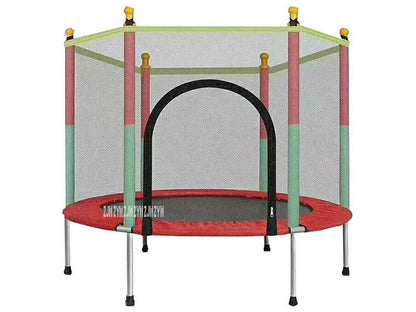 1001 Indoor Children's Round Trampoline Family Toy Small Bouncing Bed Household Jumping Bounce Bed With Protecting Wire Net - HomeFitPlay